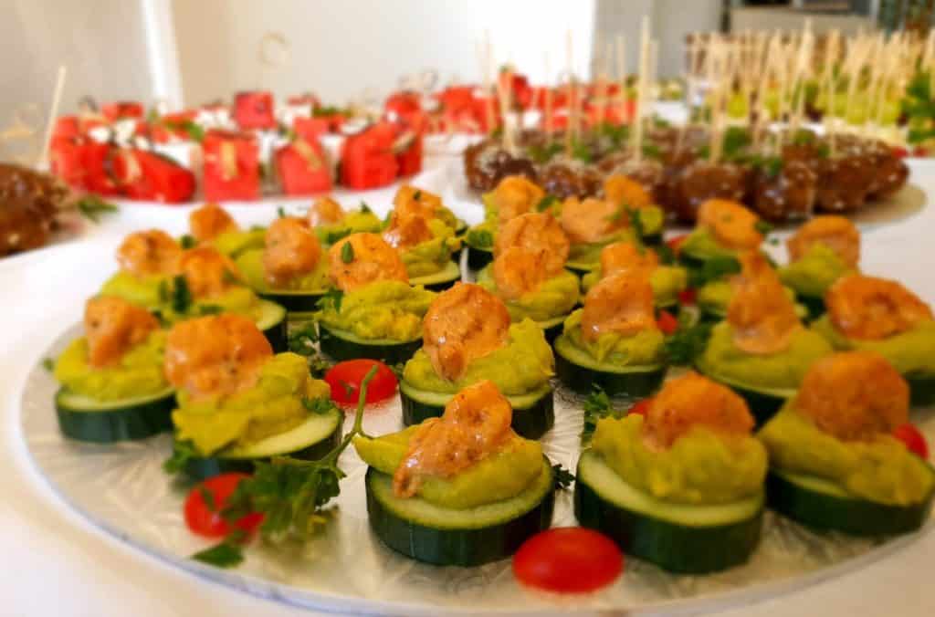 Catering setup at Centenary Lounge event