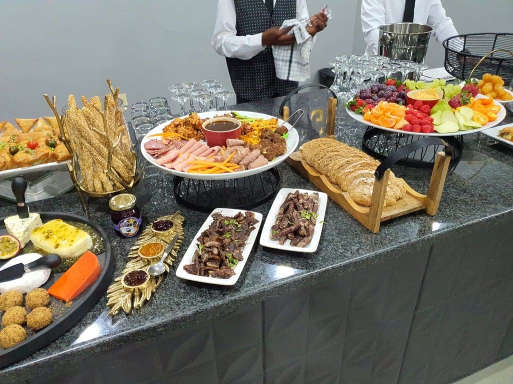 Spitbraai catering service with slow-roasted meats served at an event by Spitz and Bitz